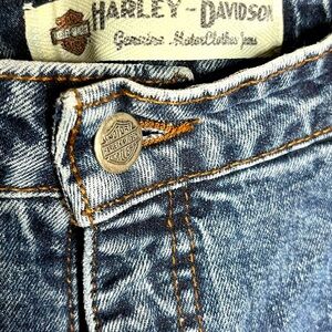 Harley Davidson women’s medium wash denim boot cut jeans size 10p Biker Blue